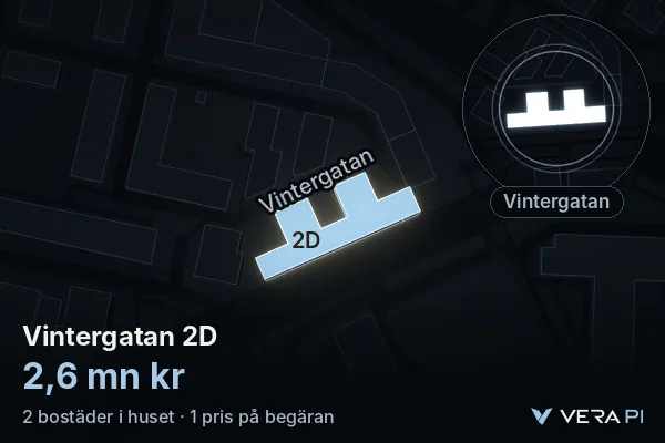 VERA PI:s bild av Vintergatan 2D: huset i 3D, upplyst i blått, och kartan runt omkring