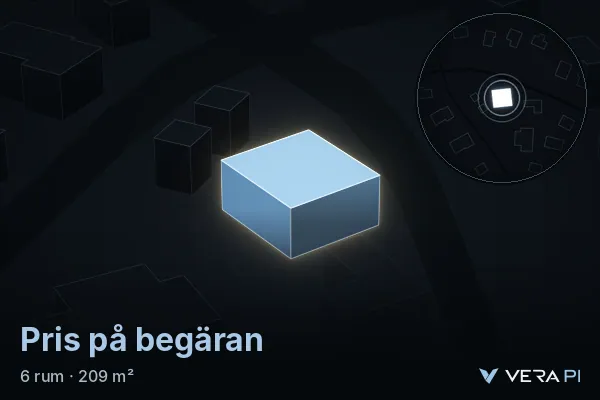 VERA PI's image of Brevik-Käppala-Gåshaga: the building in 3D, lit in blue, and the map around it