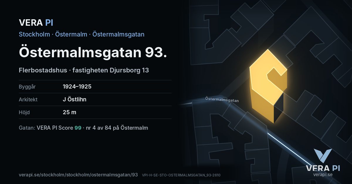 VERA PI-kortet för Östermalmsgatan 93