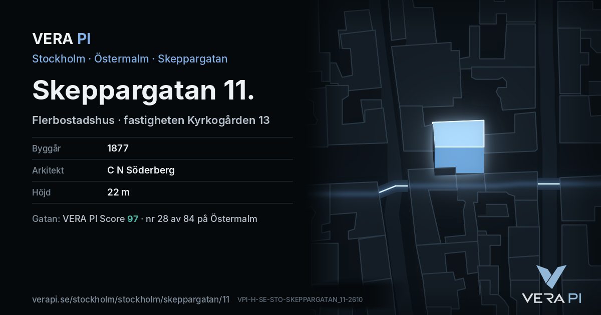 VERA PI-kortet för Skeppargatan 11