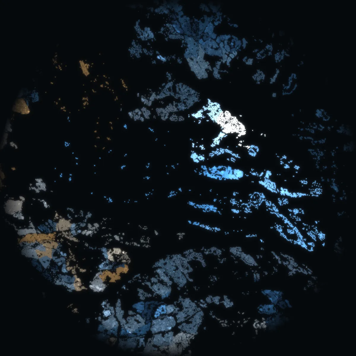 Vaxholm at night – every building a point of light, coloured by its area’s mean net income