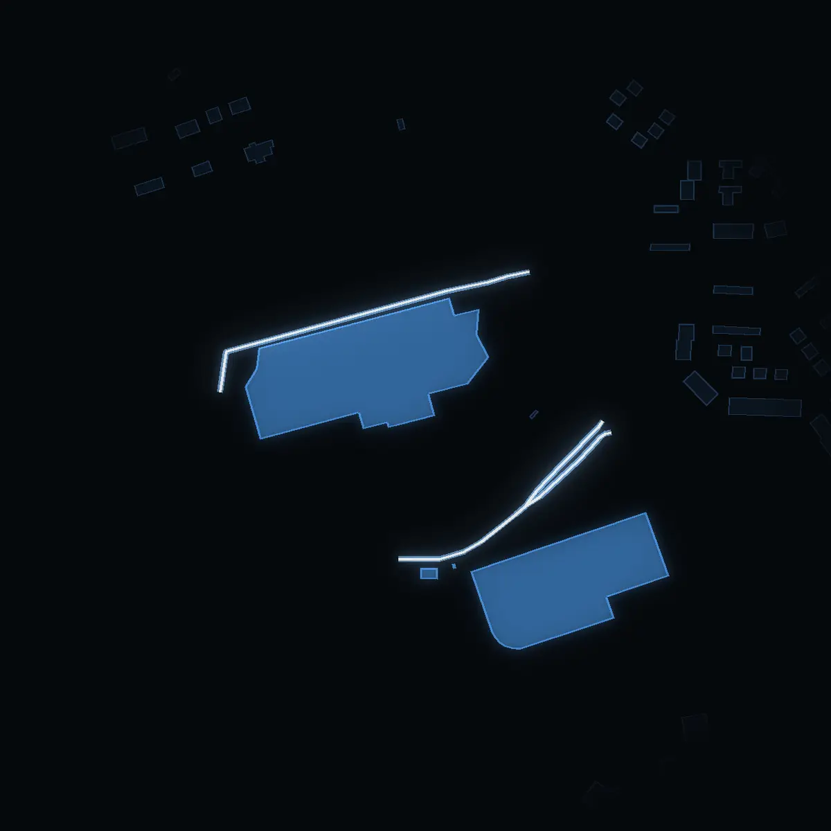 The street at night: Österport drawn in white, its buildings lit in the colour of their area’s income
