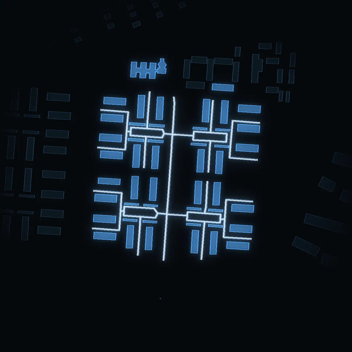The street at night: Högbyvägen drawn in white, its buildings lit in the colour of their area’s income