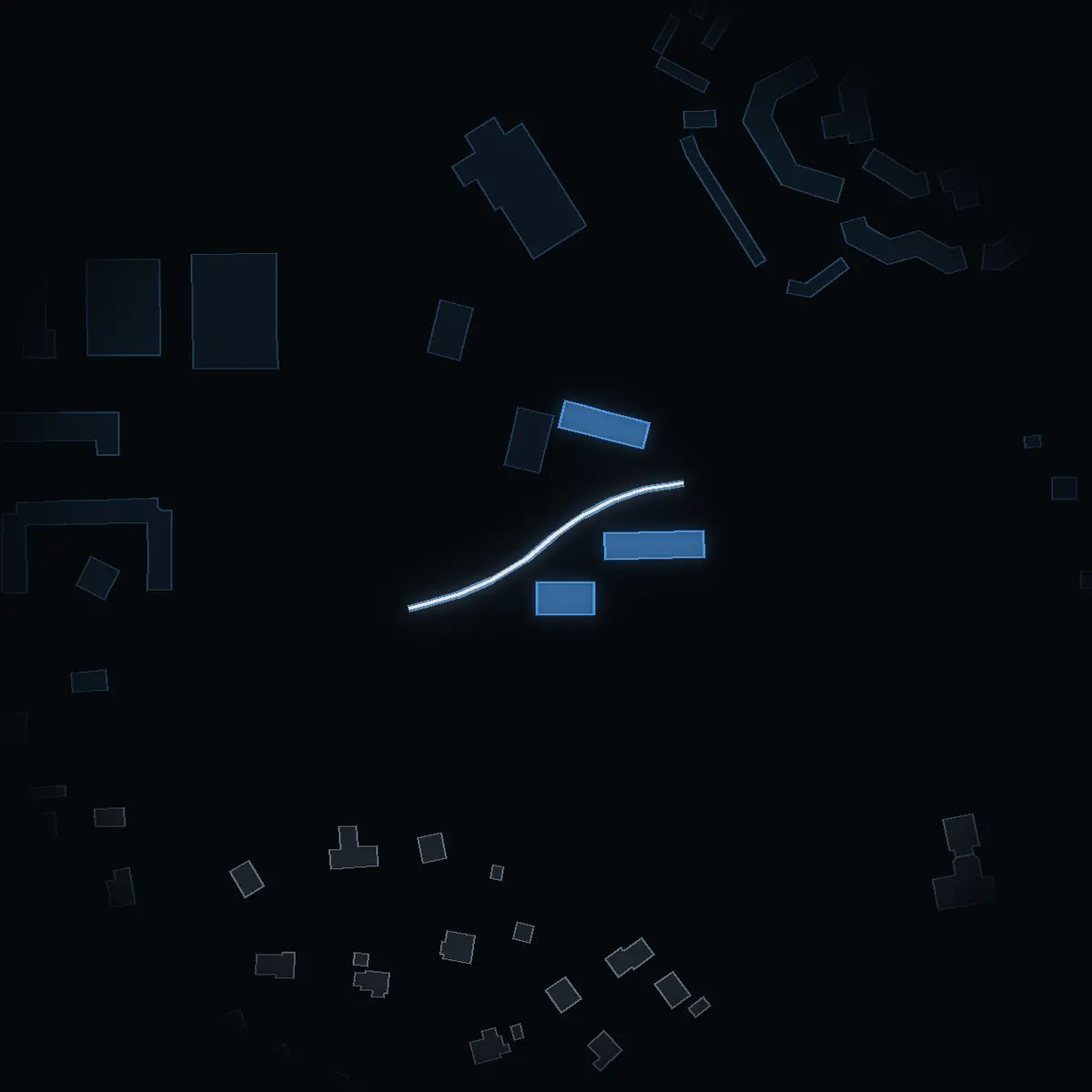The street at night: Telefonstigen drawn in white, its buildings lit in the colour of their area’s income