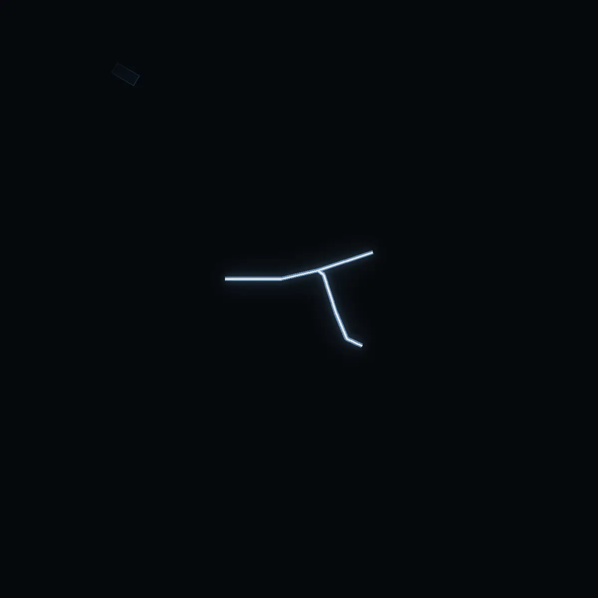 The street at night: Tibaststigen drawn in white, its buildings lit in the colour of their area’s income