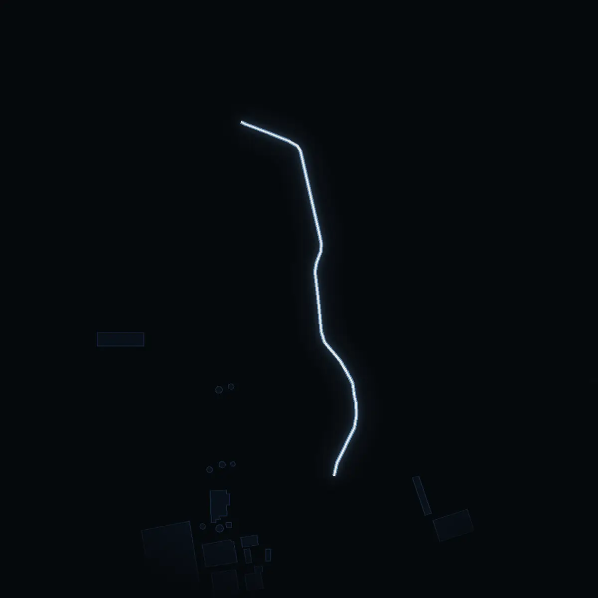 The street at night: Västra Sliparegränd drawn in white, its buildings lit in the colour of their area’s income