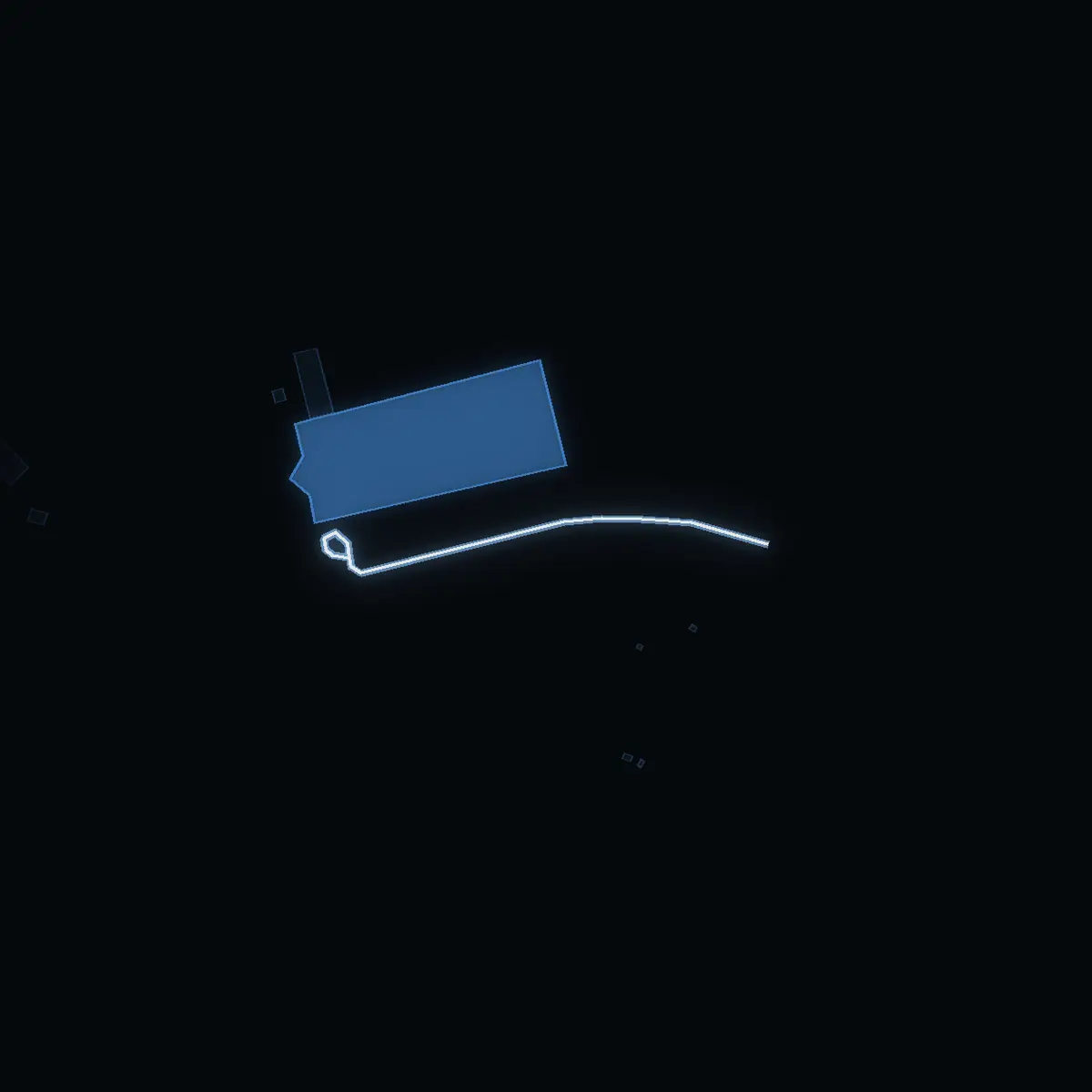 The street at night: Helikoptervägen drawn in white, its buildings lit in the colour of their area’s income