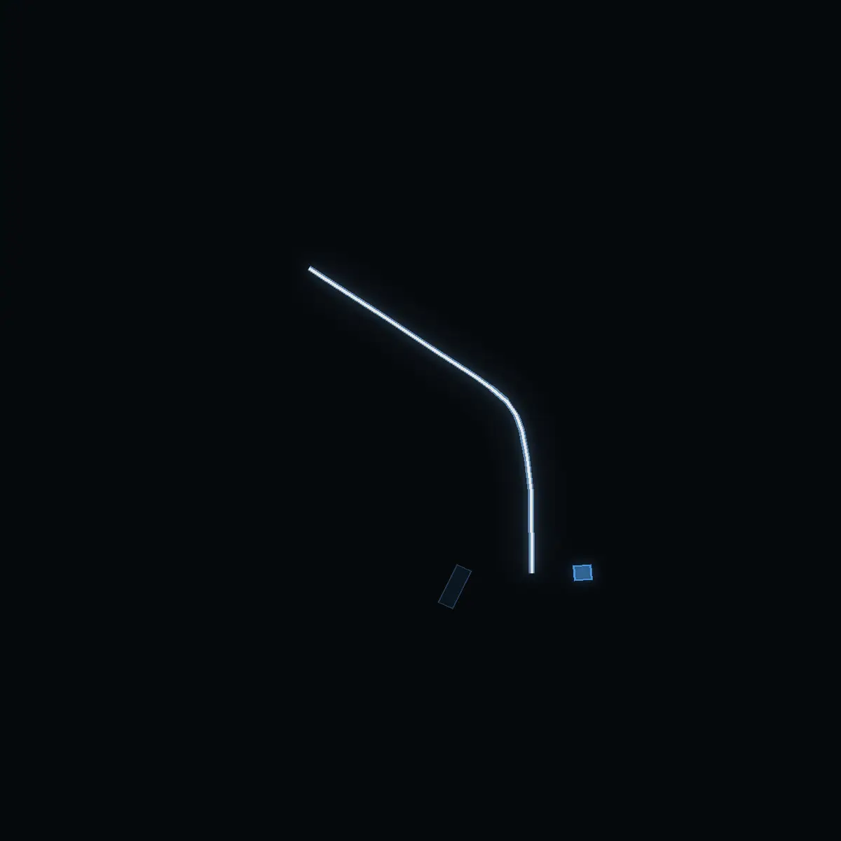 The street at night: AK Sticken drawn in white, its buildings lit in the colour of their area’s income