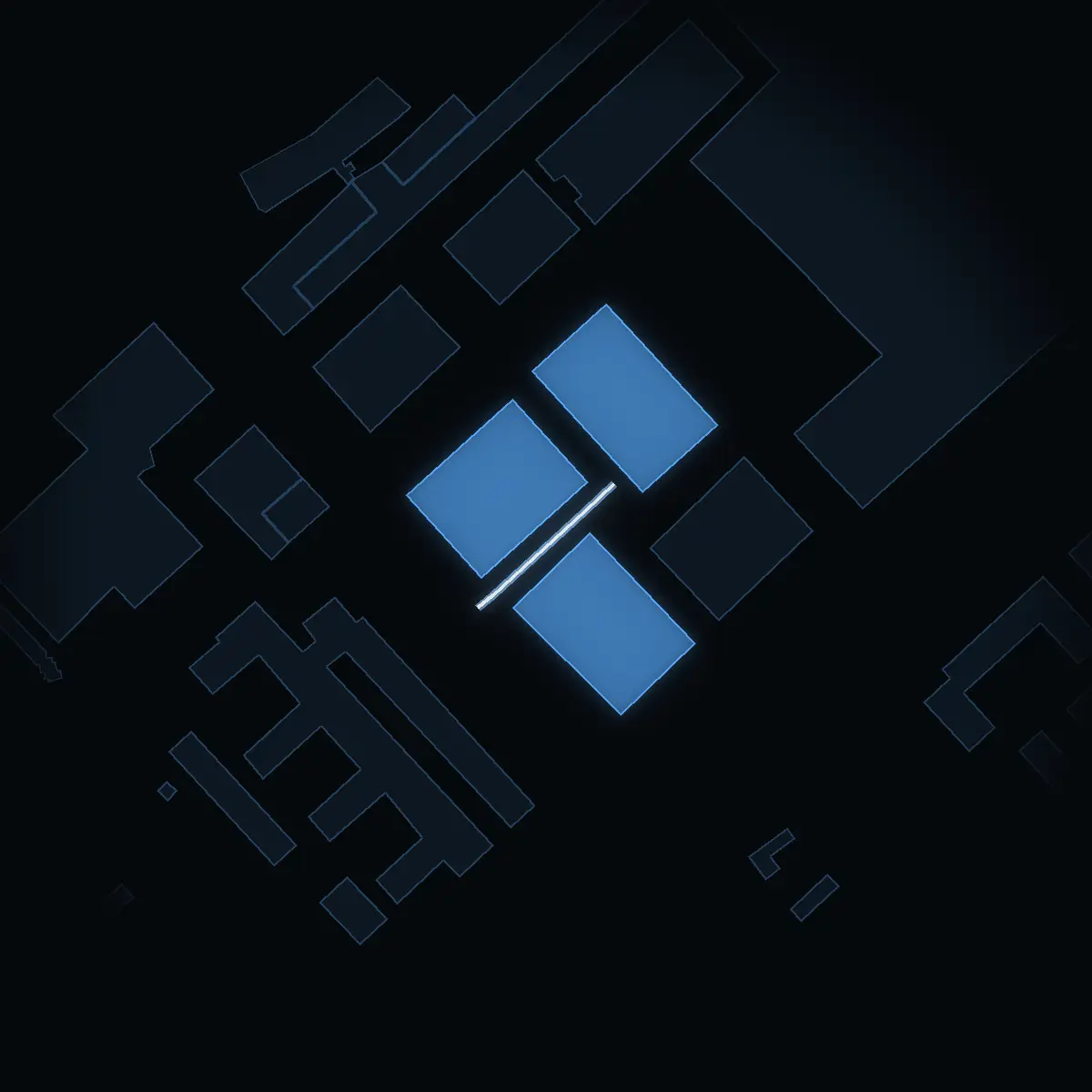 The street at night: Attundagränd drawn in white, its buildings lit in the colour of their area’s income