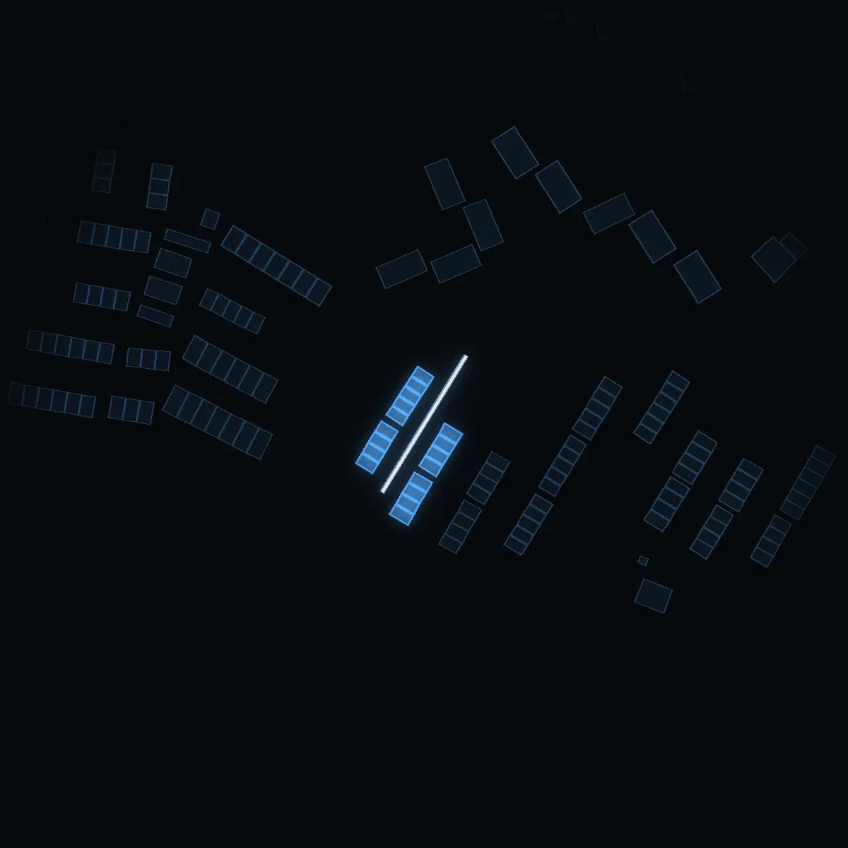 The street at night: Galeasvägen drawn in white, its buildings lit in the colour of their area’s income