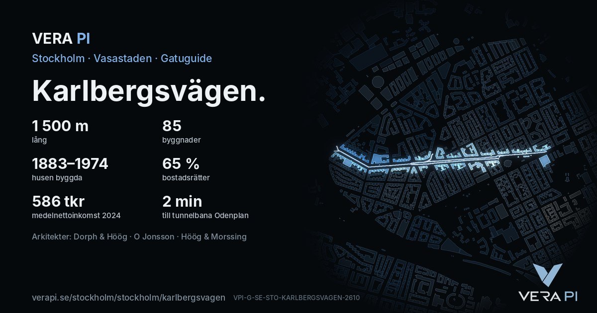VERA PI-kortet för Karlbergsvägen – gatan i siffror